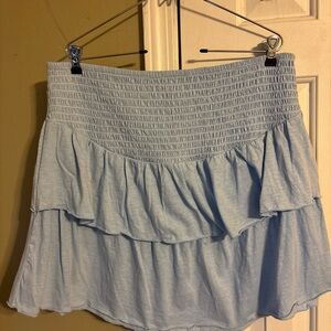 Simply Southern Light Blue Ruffled Mini Skirt